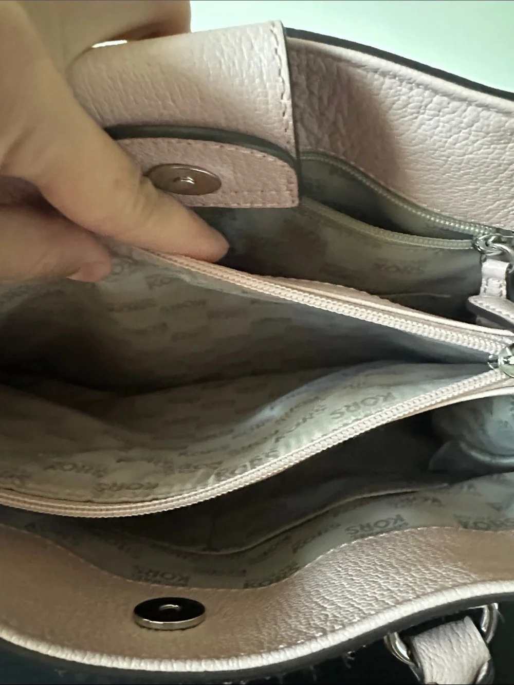 Michael Kors Blush Pink Leather Satchel with Signature Plate